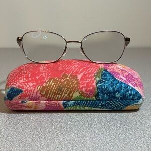 Vera Bradley Eyeglasses Frames Cybil SBM 52-17-135 Brown/Floral w/ Case